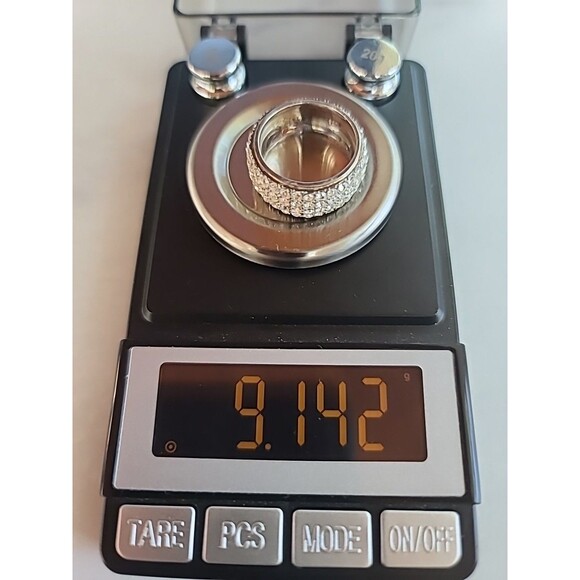 925 Sterling Silver CZ Band Ring, Size US 8 Vintage, READ - Picture 9 of 10